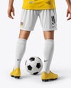 Man Wearing Full Soccer Kit Mockup
