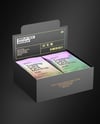 Box with Metallic Trading Card Packs Mockup