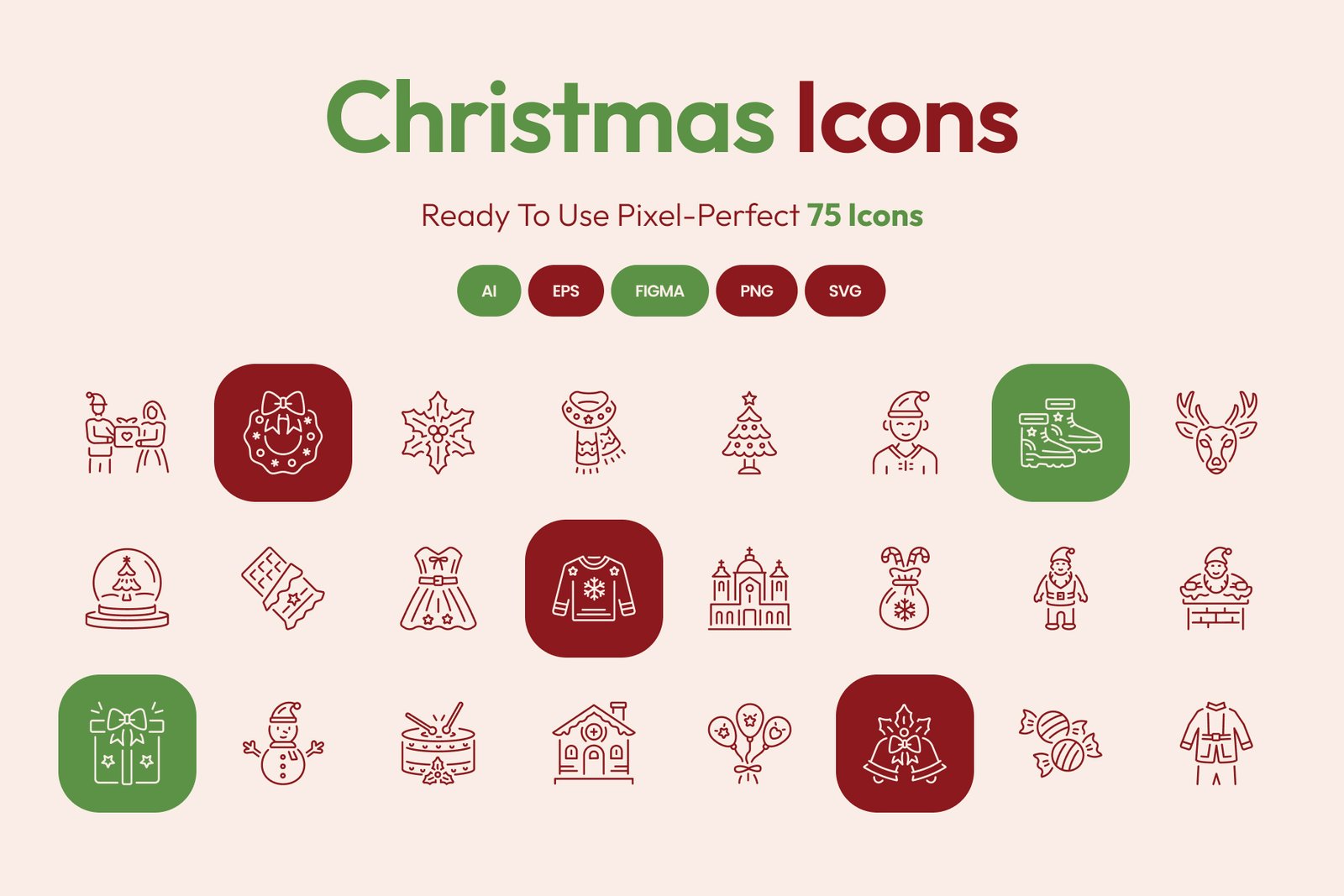 Christmas Icons Art Set