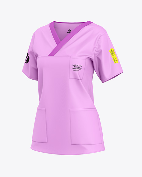 Women's Medical Shirt Mockup - Half Side View - Athletic+Works+-+Athletic+Works+Women's+Athleisure+...