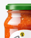 Glass Jar with Marinara Sauce Mockup
