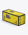 Cargo Shipping Container Mockup – Half Side View