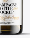 Antique Green Glass Champagne Bottle Mockup
