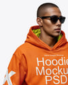 Black Man Wearing a Hoodie and Sunglasses Mockup