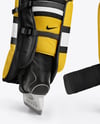 Man Wearing Ice Hockey Goalkeeper Kit Mockup