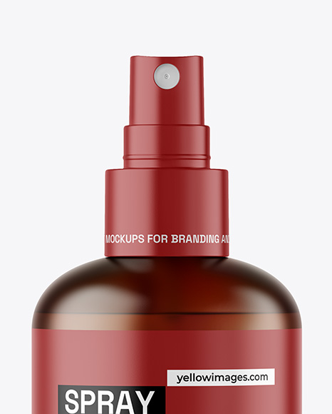 Frosted Amber Spray Bottle Mockup