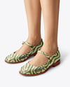 Pair of Mary Janes on Woman's Legs Mockup