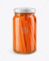Clear Glass Jar with Pickled Carrot Sticks Mockup