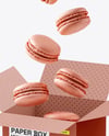 Opened Box With Macarons Mockup