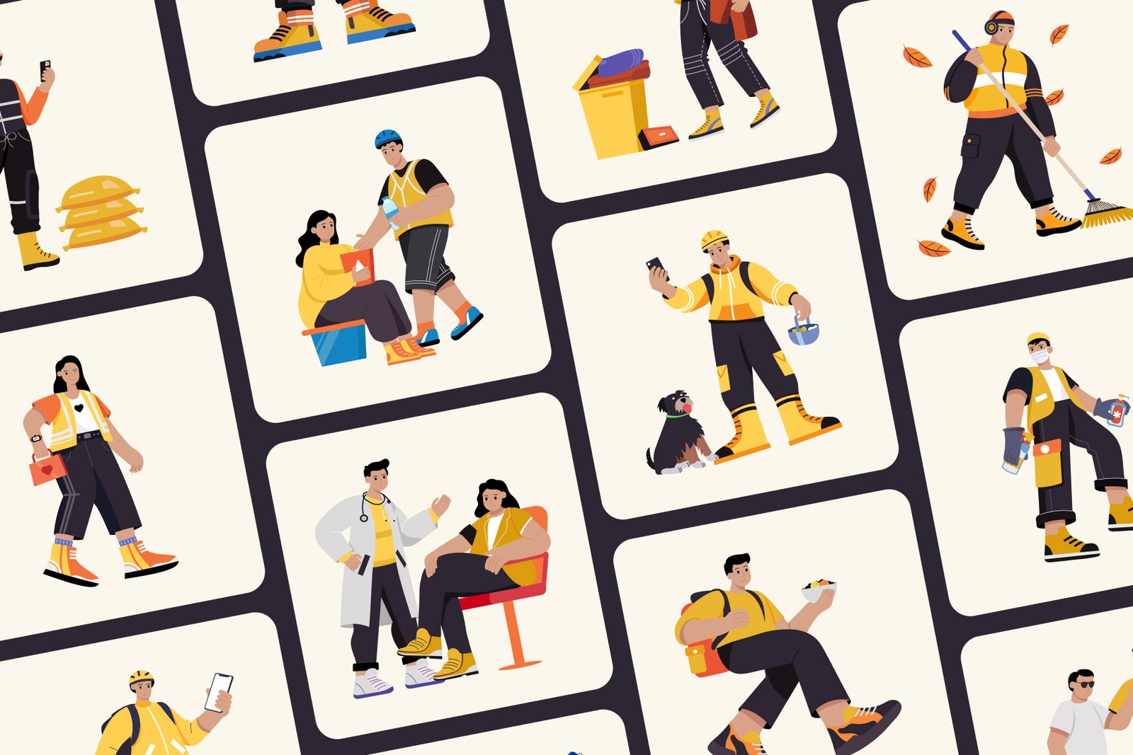 Volunteer Illustration Art Set