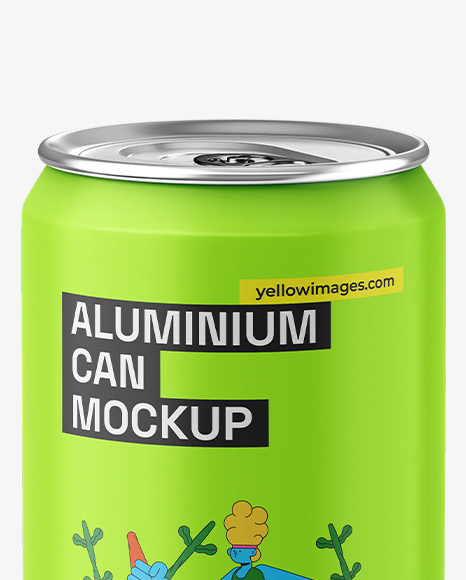 330ml Aluminium Can With Matte Finish Mockup