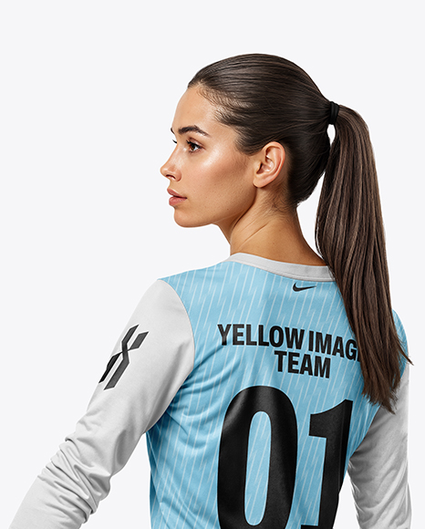 Female Soccer Goalkeeper Wearing Long Sleeve Jersey Mockup