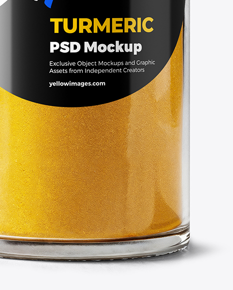 Glass Spice Jar with Turmeric Mockup