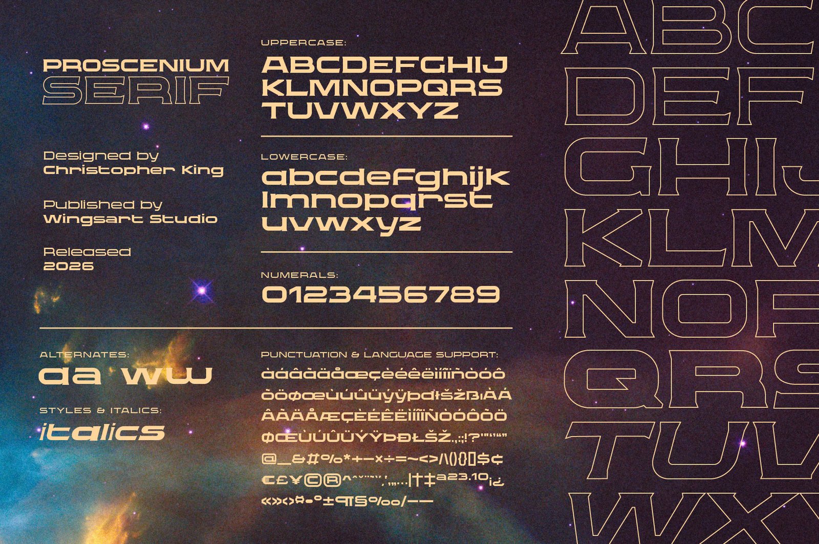 Proscenium Serif - A Widescreen Title Font Designed for Cinema