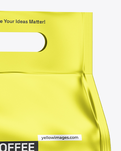 Metallic Coffee Bag Mockup – Half Side View