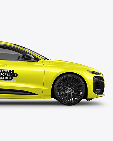 Electric Sportback Car Mockup - Side View