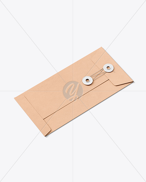 Kraft Paper Envelope with String Mockup