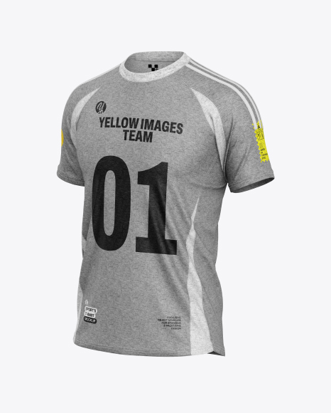 Heather T-Shirt Mockup - Half Side View