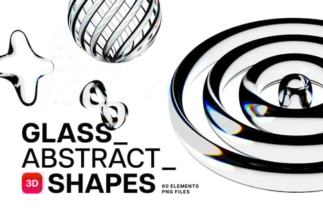 3D Glass Abstract Shapes - Graphics
