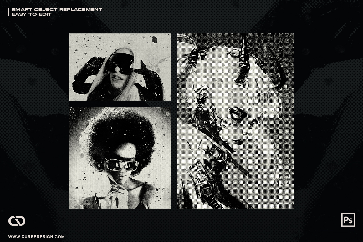 Halftone Grunge Photo Effect