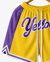 Basketball Shorts with Ball and Sneakers Mockup