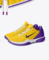 Basketball Shorts with Ball and Sneakers Mockup