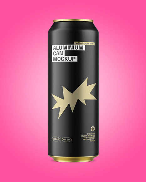 550ml Matte Aluminium Drink Can Mockup