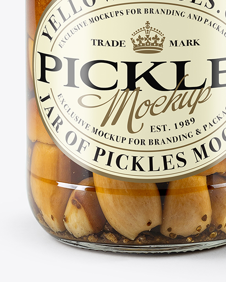 Glass Jar with Porcini Mushrooms Mockup
