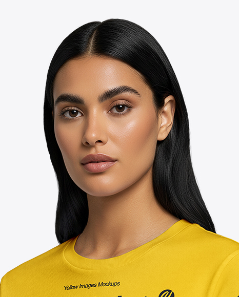 Woman Wearing T-Shirt with Fanny Pack Mockup