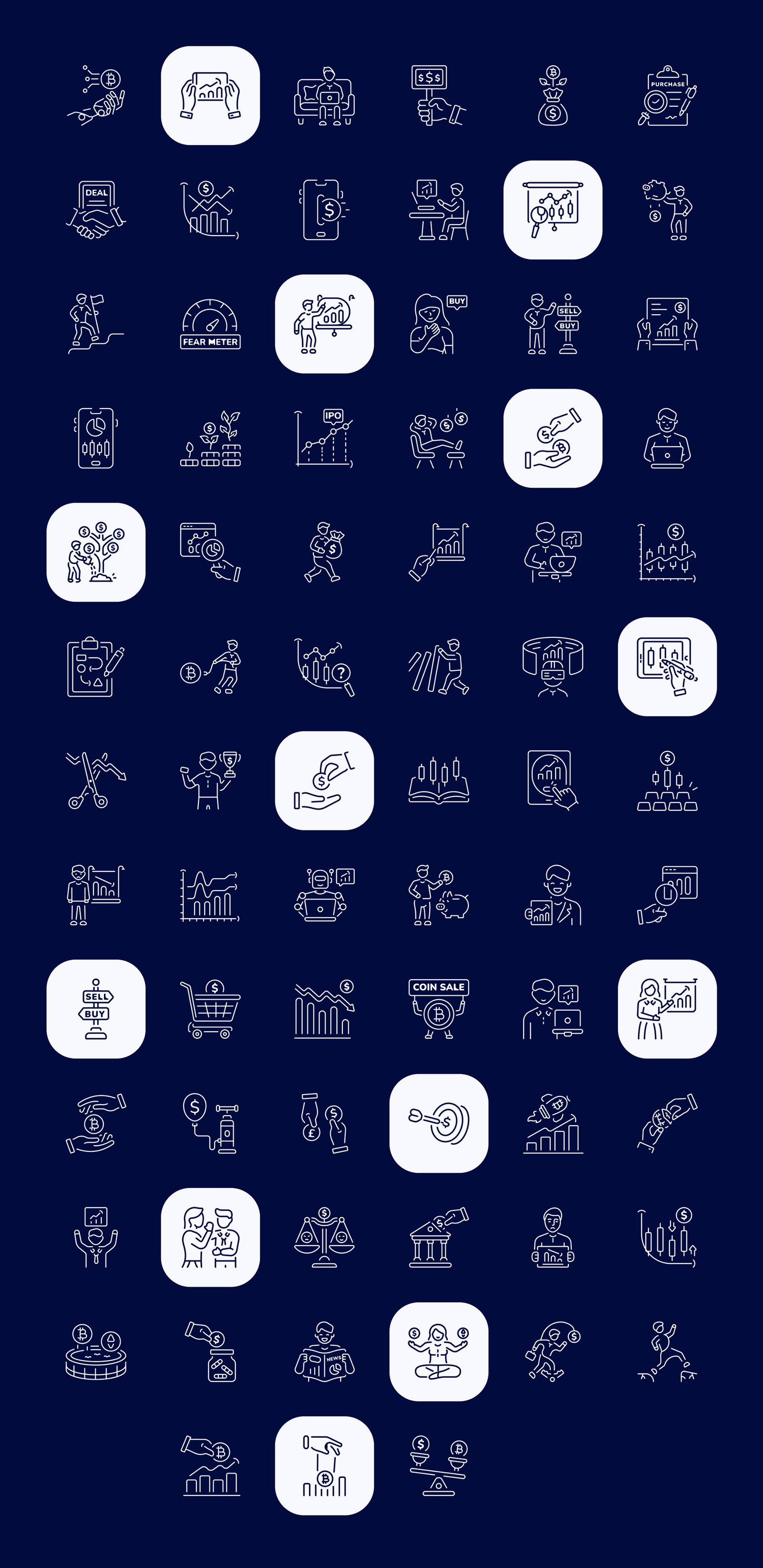 Stock Market and Trading Icon Set