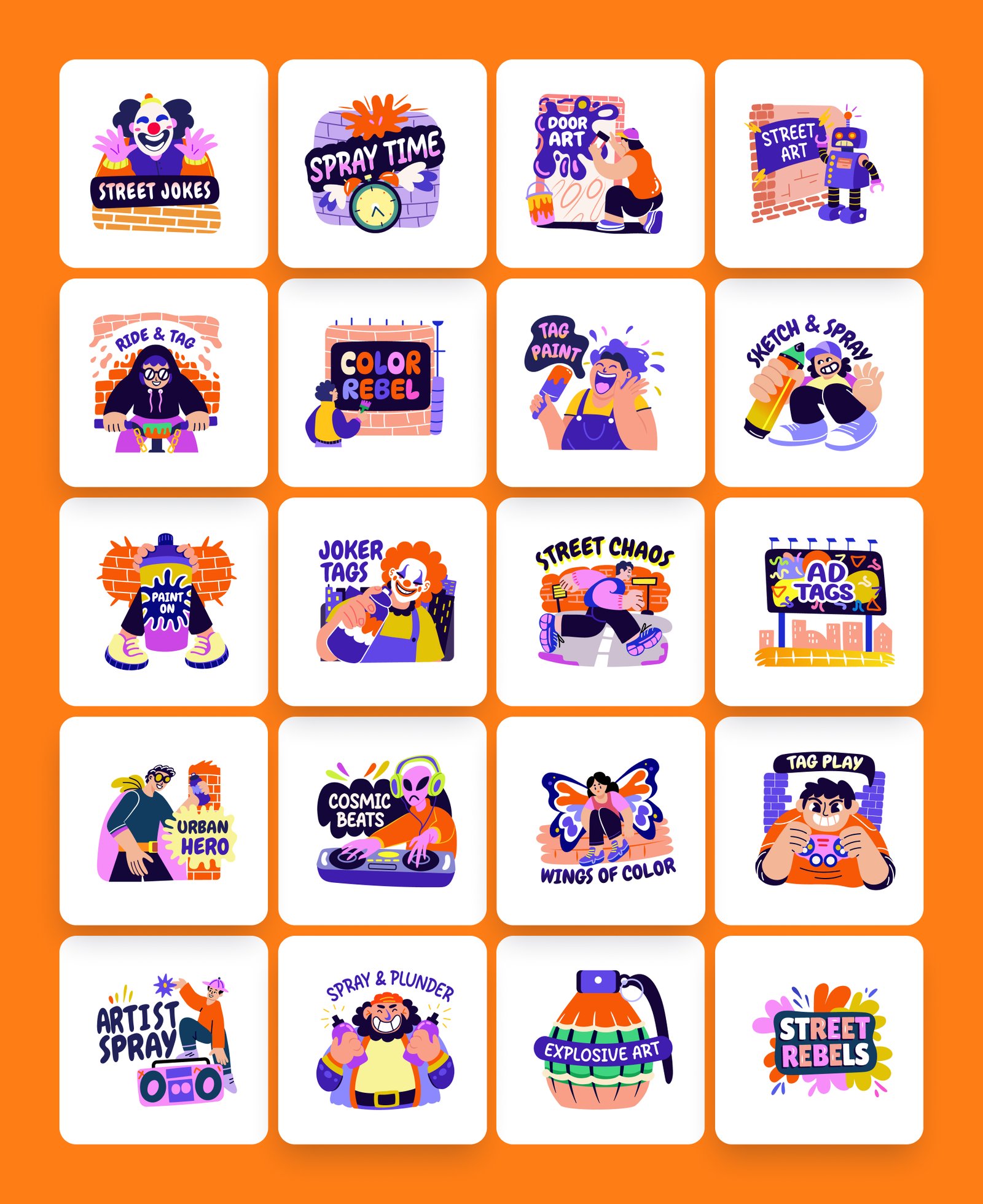 Graffiti Art Stickers Set