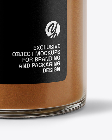 Clear Glass Jar with Cinnamon Powder Mockup