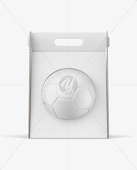 Cardboard Box With Soccer Ball Mockup