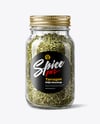 Glass Jar with Dried Tarragon Mockup