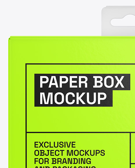 Glossy Paper Box w/ Hang Tab Mockup
