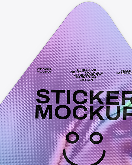 Iridiscent Triangle Sticker Mockup