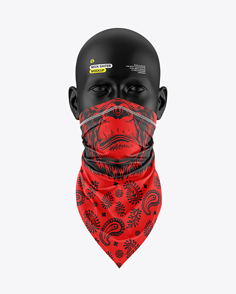 Neck Gaiter Mockup - Front View - Fabric mockup