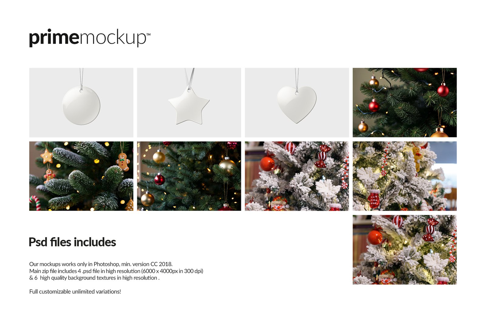 Christmas Ceramic Ornaments Mockup Scene