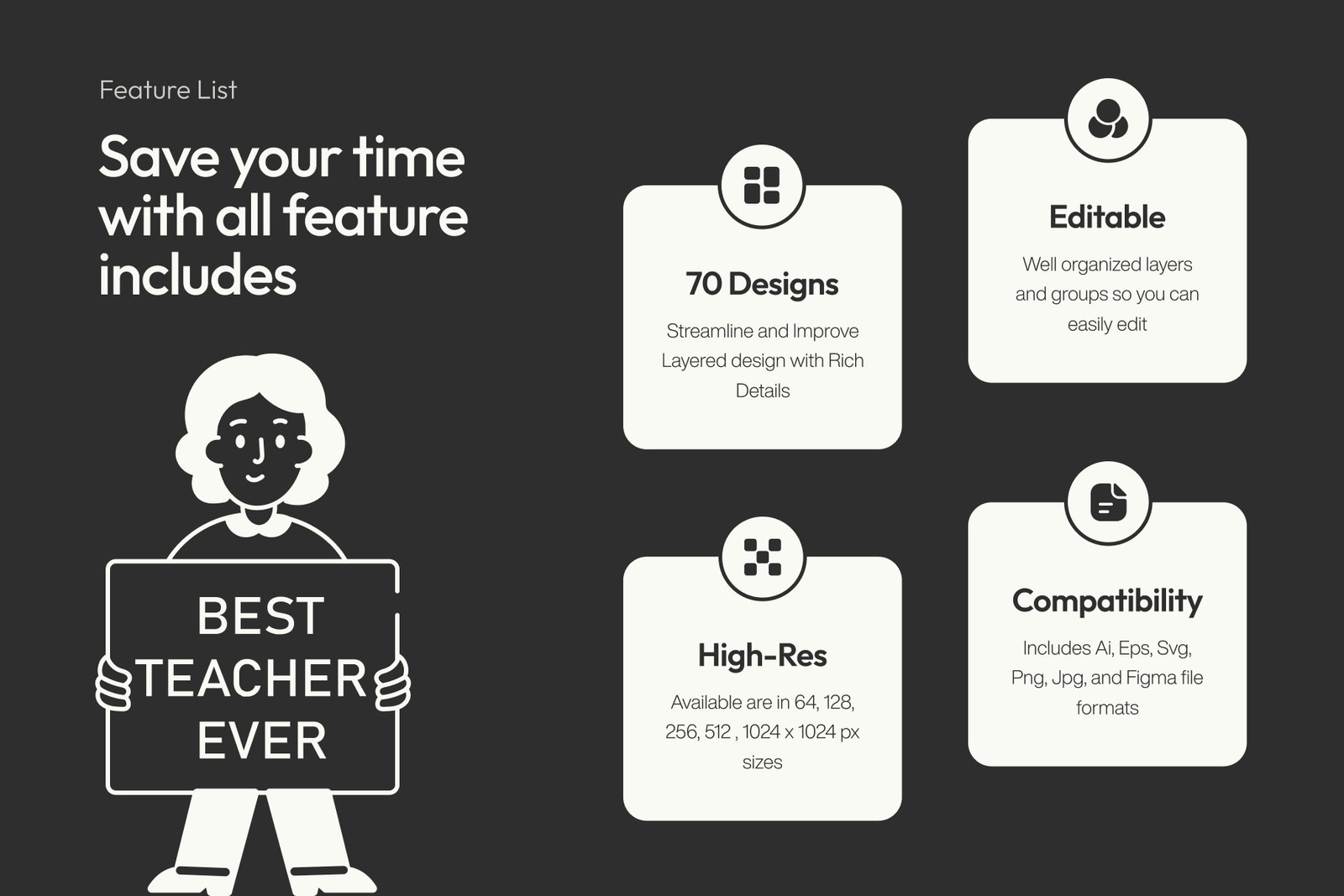 Happy Teachers Day Drawing Set
