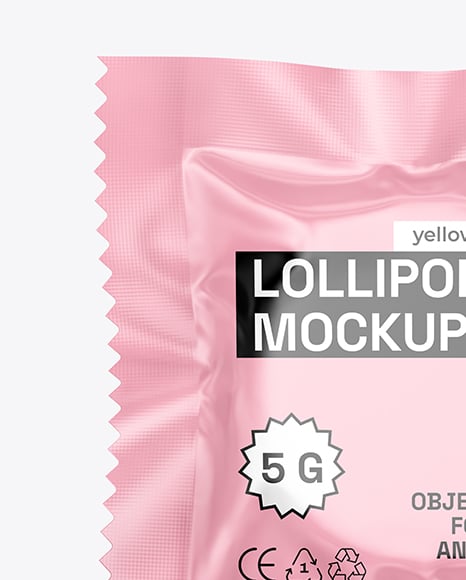 Matte Lollipop Sachet Mockup