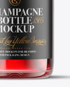 Clear Glass Red Champagne Bottle Mockup