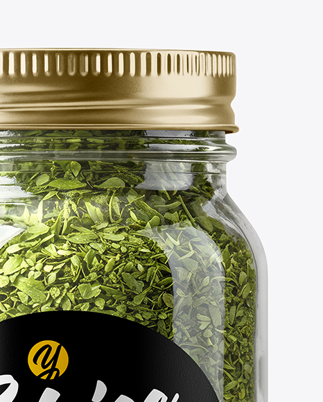 Glass Jar with Parsley Flakes Mockup