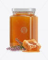 Clear Glass Jar with Heather Honey Mockup