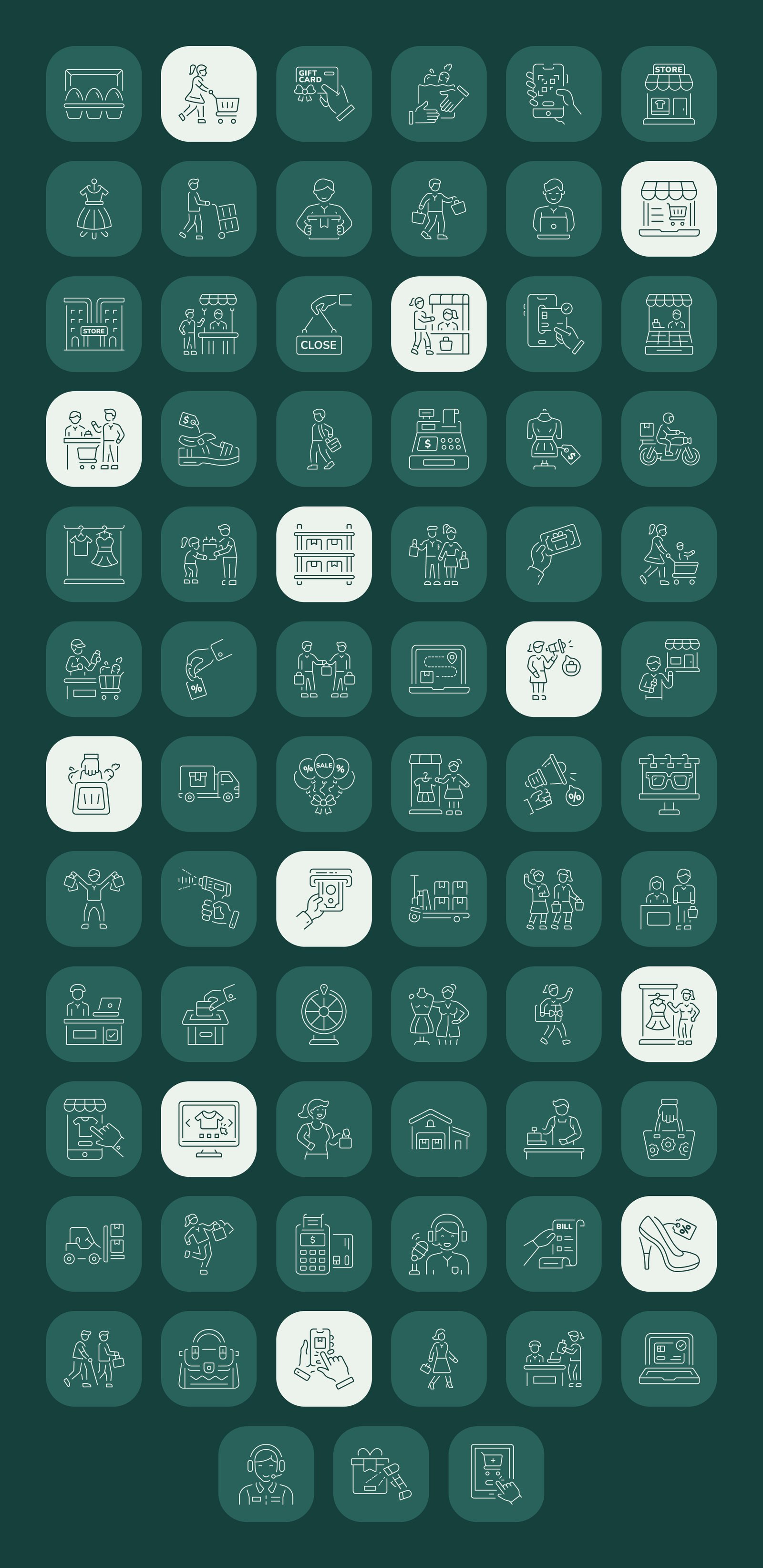 Shopping Icon Art Set