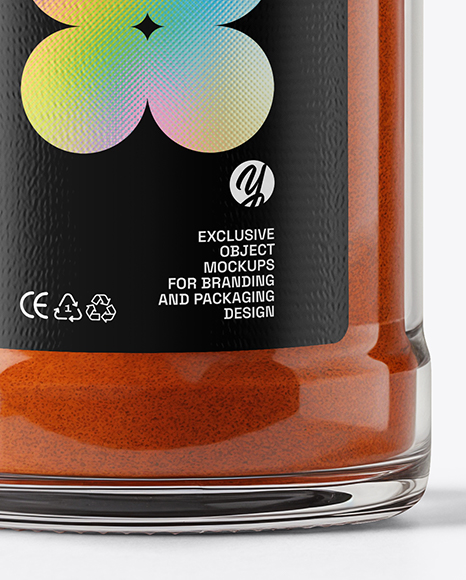 Glass Jar with Chili Powder Mockup