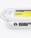 Clear Plastic Food Container in Paper Sleeve Mockup
