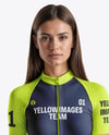 Young Woman Wearing Cycling Suit Mockup