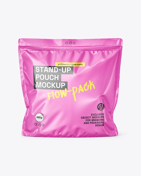 Glossy Stand-Up Pouch Mockup