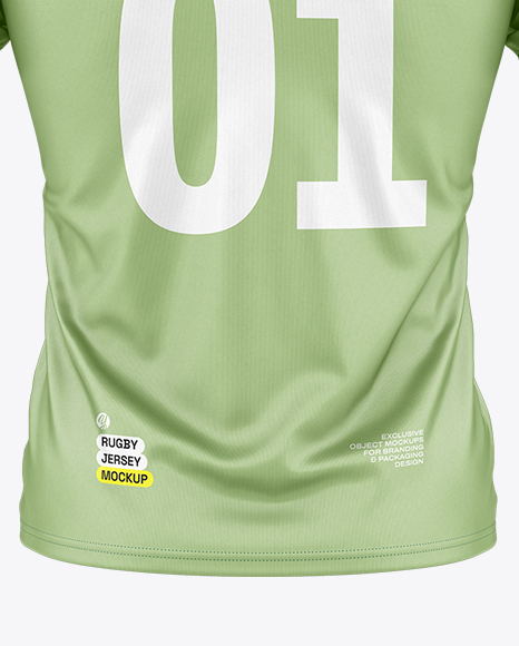 V-Neck Rugby Jersey Mockup - Back View