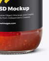Clear Glass Jar with Pizza Sauce Mockup
